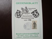 Gedenkblatt Historischer Montanvertrag von 1786, postzegel