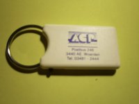 ACP sleutelhanger metalen ring, wit label