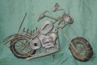 Sculptuur van ijzerdraad gemaakt - Motorfiets