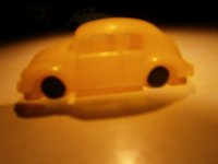 Volkswagen Kever model, geel, plastic, 6