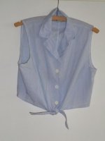 Katoenen blouse met knoopstrik