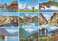 Zwitserland met foto\'s van beroemde plaatsen.