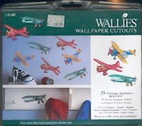 Wallies cutouts: vintage vliegtuigje x 25
