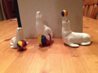 Set van drie zeehond met gekleurde