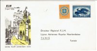 Aangeboden: Luchtpost KLM 2 april 1959 Amsterdam -Tunis niet uitgevoerd t.e.a.b.
