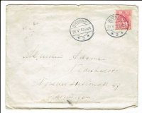 Aangeboden: Envelop gestempeld Bergen 28 V 13 Kon. Wilhelmina bontkraag t.e.a.b.