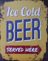 Metalen teksbord Ice Cold Beer TB510