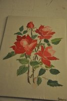 Zijde schilderij bloemen rozen