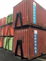 Zeecontainers Maritime containers op containerslede