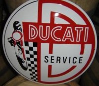 Groot emaillen Ducati service reclame bord