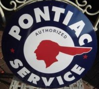 Pontiac authorized service emaille dealer reclame