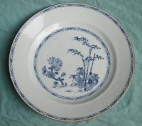 Antiek blauw wit chinees porseleinen bord