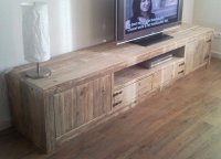 Steigerhouten tv-meubel met kastjes en schuiven