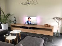 300 lang tv-meubel van eikenhout massief