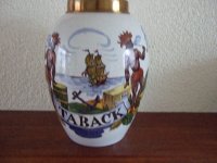 Antiek Taback-Pot, hg.25 cm. en rond
