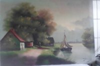 Schilderij oud Hollands landschap