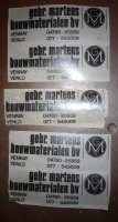 5 Stickers - bedrijf Gebr.Martens Venlo