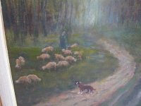 Fred Kocks Olieverf schaapherder schapen hond
