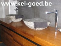 Rivierstenen lavabo natuurstenen wastafel met atijd
