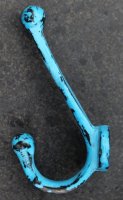 Klein gietijzeren kapstokhaakje blauw KH656