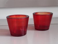 2 glazen waxinelichthouders van glas