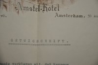 AMSTELHOTEL BRIEF GETUIGSCHIFT 1948
