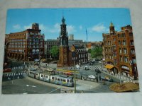 Amsterdam Muntplein met tram Twee fotokaarten