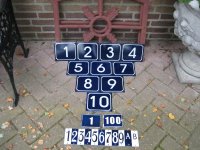 Emaille huisnummer huisnummers bordje bordjes. 