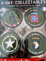 D-Day Kaart emblemen collectables stof 
