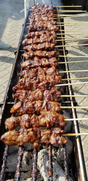 bedriegen emmer Frank Worthley Échte Indonesische Saté Houtskool Barbecue RVS ROOSTER! te Koop Aangeboden  op Tweedehands.net
