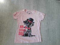 Roze shirt met hondje mt 146/152