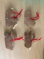 4 houten decoratie eendjes met lint