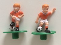 Opzet figuren voor potlood: voetballers oranje