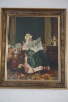 Vrouw leest de krant