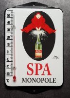 Emaillen thermometer Spa Monopole reclame bord