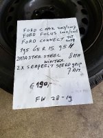Ford focus winterbanden 195/65R15 175,- euro