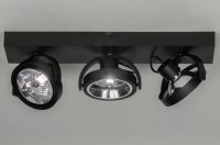 Moderne plafondlamp spots zwart 46cm wit