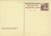 Briefkaart Kartoepos met opdruk in rode