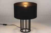 Tafellamp 40cm industrieel metaal stof zwart