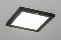 Sensor plafondlamp plafonniere zwart led v