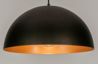 Hanglamp retro aluminium 50cm zwart bruin