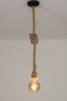 Hanglamp plafondlamp touw kleur of zwart