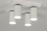 Design plafondlamp spots wit bed schilderij