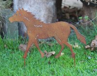 Metalen tuinsteker paard roestkleur SP250