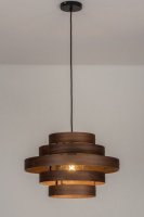 Hanglamp 50cm hout lamp walnoot fineer