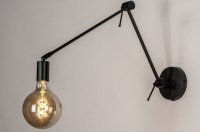 Industriele wandlamp zwart bed hoekbank bureau