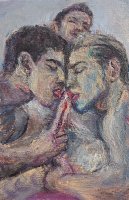 Sensueel homo erotisch olieverf schilderij \'Friends\'