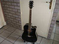 DIMAVERY DR-520, semi-akoestische western gitaar, zwart
