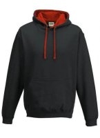 Hooded Sweater Zwart/Rood maat  S