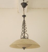 Hanglamp met glas en metaal